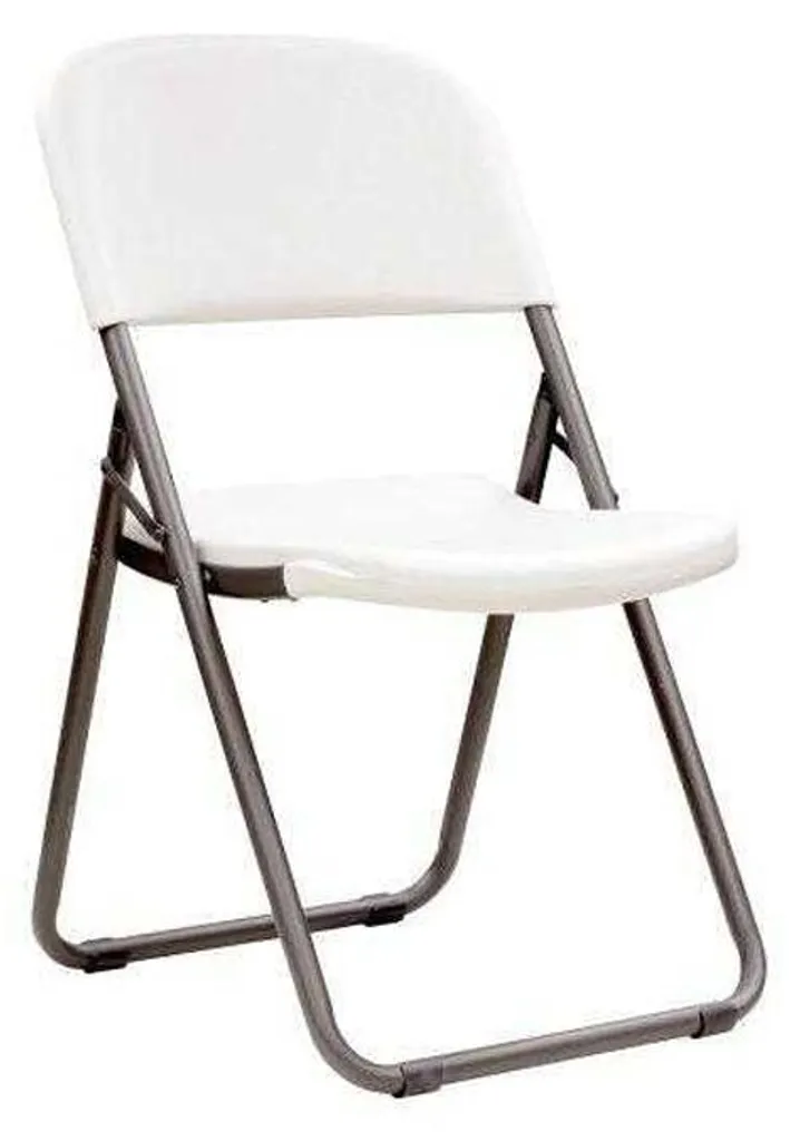 Chaise pliante légère PP10589 - Structure robuste blanc et gris Floso