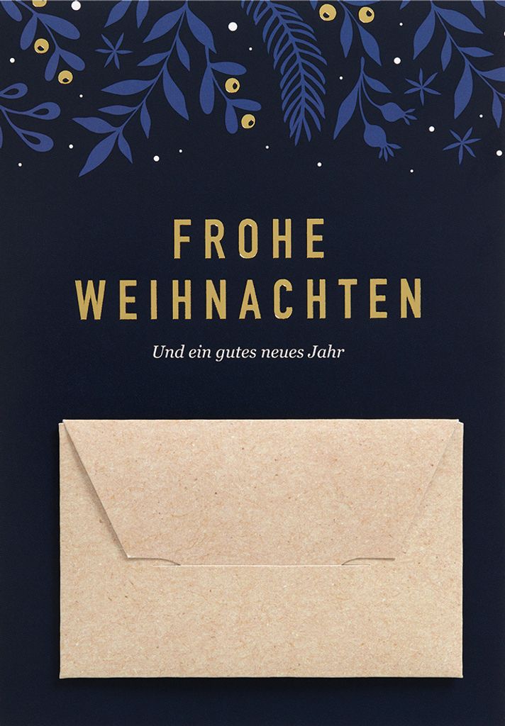 Weihnachten Geldkarte Glückwunschkarte im Format 115 x 17cm mit Umsc