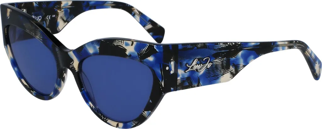 Lunettes de soleil LIU JO LJ787S 019 Noir Texturé et Bleu Ice Femme 55mm