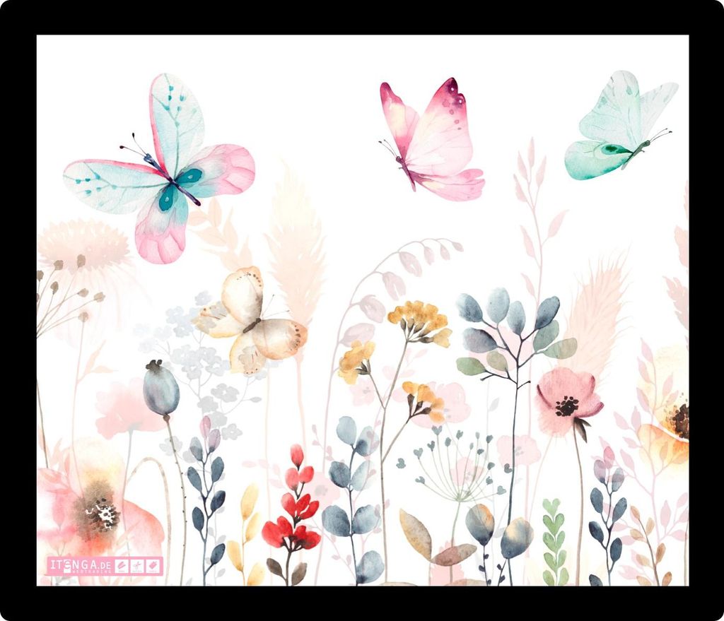 ITENGA Mauspad SCHMETTERLING 21 x 18 cm Kunststoff rutschfest