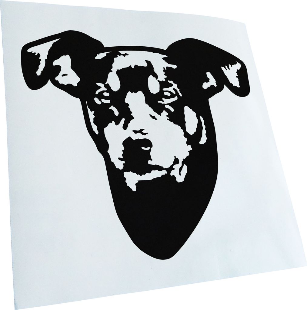 Kiwistar - Autoaufkleber - manchester terrier Hund - Schwarz - 40x36cm - Aufkleber für Auto, Laptop, Fahrrad, LKW, Motorrad mehrfarbig JDM Decal R...