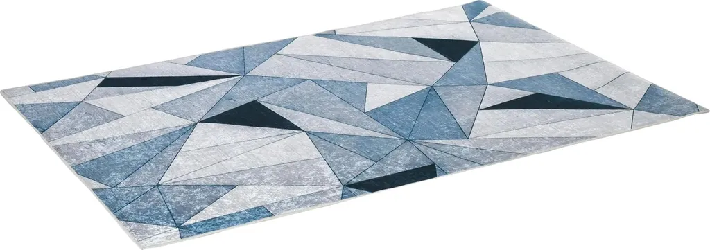 Tapis Pelucheux 230x160cm - Motif Géométrique Moderne - Antidérapant