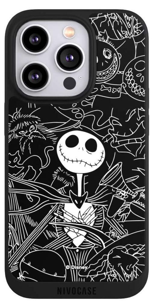 NIVOCASE Handyhülle für Apple iPhone 14 Pro Hülle NIVOpure Case Schwarz Disney Halloween Nightmare Before Christmas
