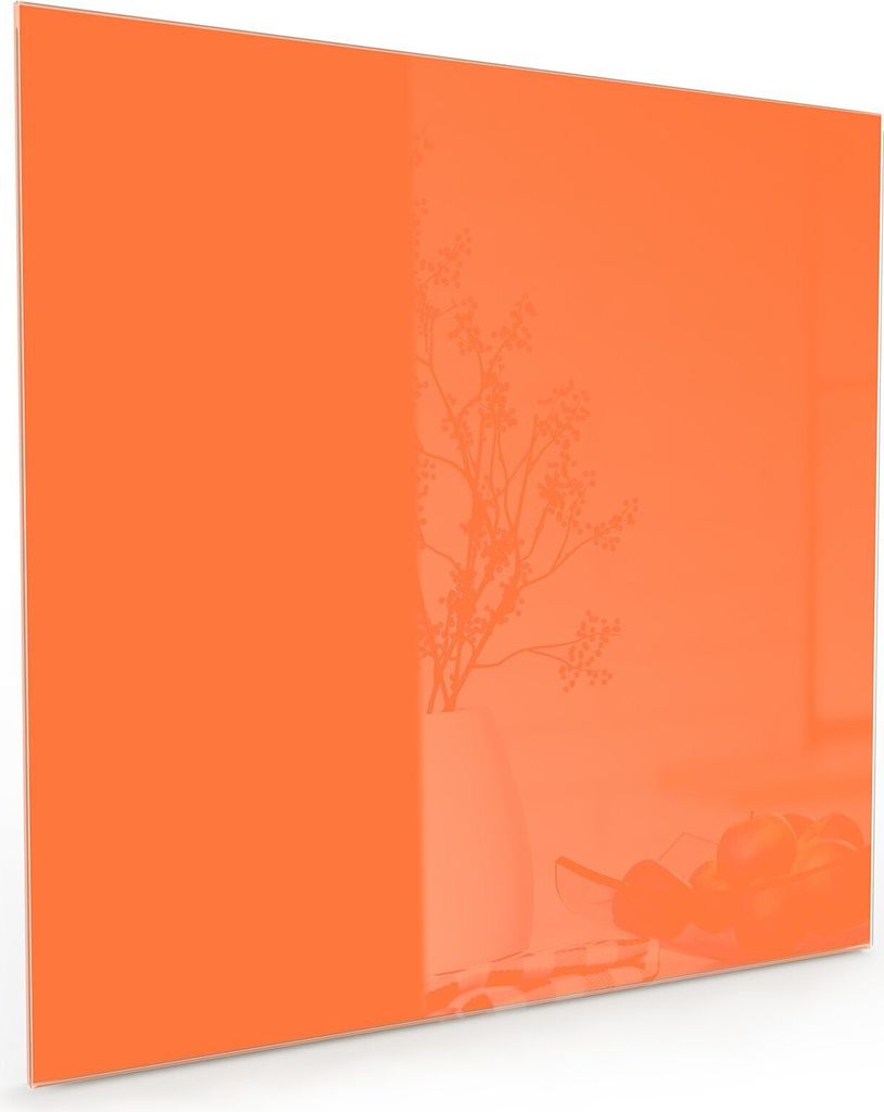 Küchenrückwand Spritzschutz Glas mit Motiv Dunkeloranger Hintergrund II 40 x 40 cm