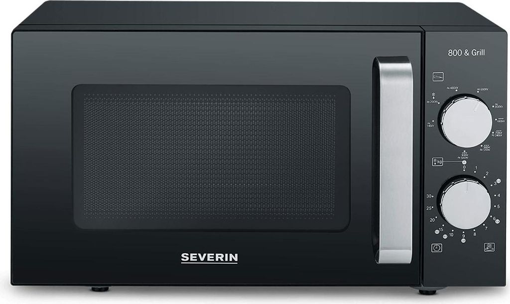 Severin 2-in-1 Mikrowelle mit Glasboden und Grill MW 7762 schwarzsilber Mikrowelle Mikrowelle Mit Grill Grillofen Mikrowellengerät