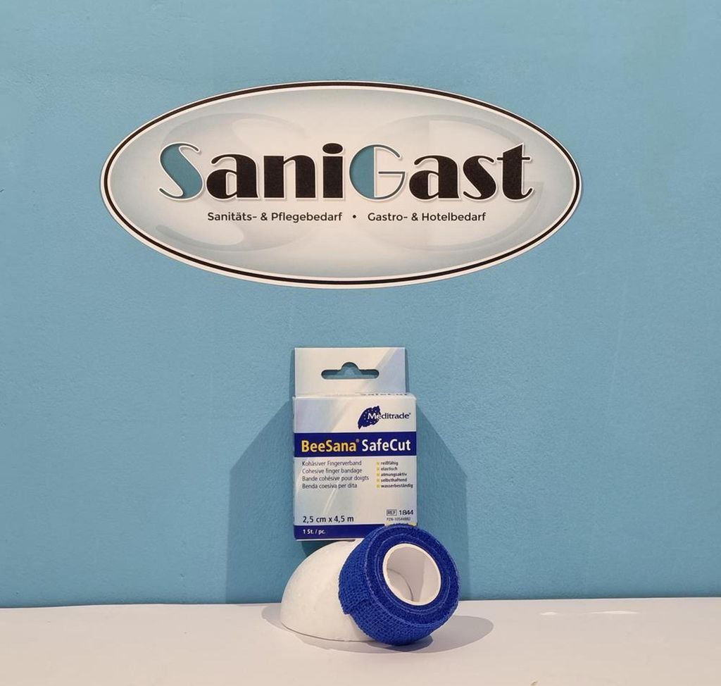 3 Beesana Safecut - Fingerverband - Pflaster - blau - 2,5 cm x 4,5 m