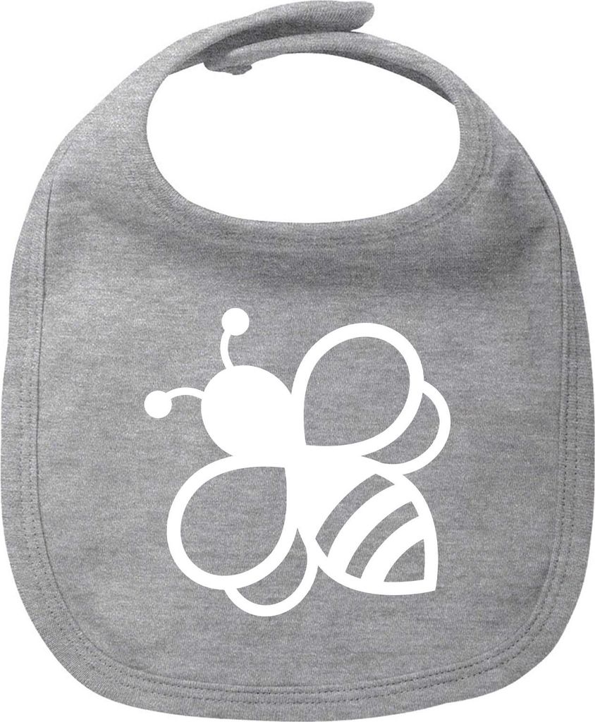Huuraa Baby Lätzchen Biene Silhouette Heather Grey Klettverschluss Baumwolle Latz Geschenkidee