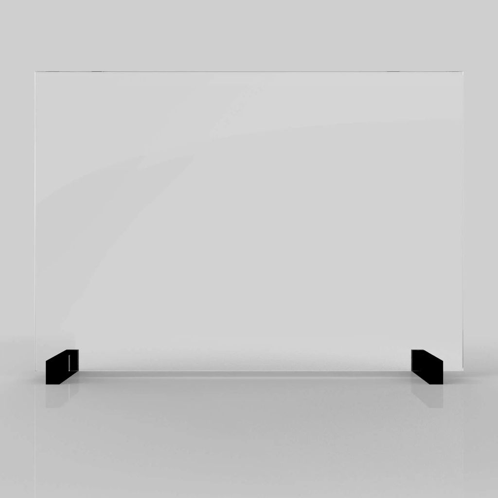 Gläserne Tischtrennwand 4mm, Größe 90x60 cm, transparent Produktbild 