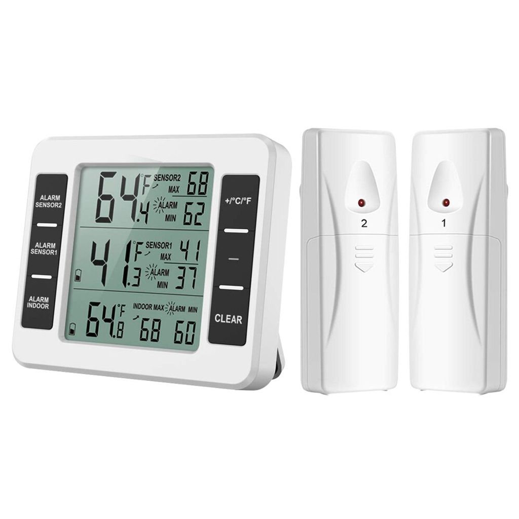 Digitales Thermometer mit Fernsensor Sender Kühlschrank Außentemperaturmesser 