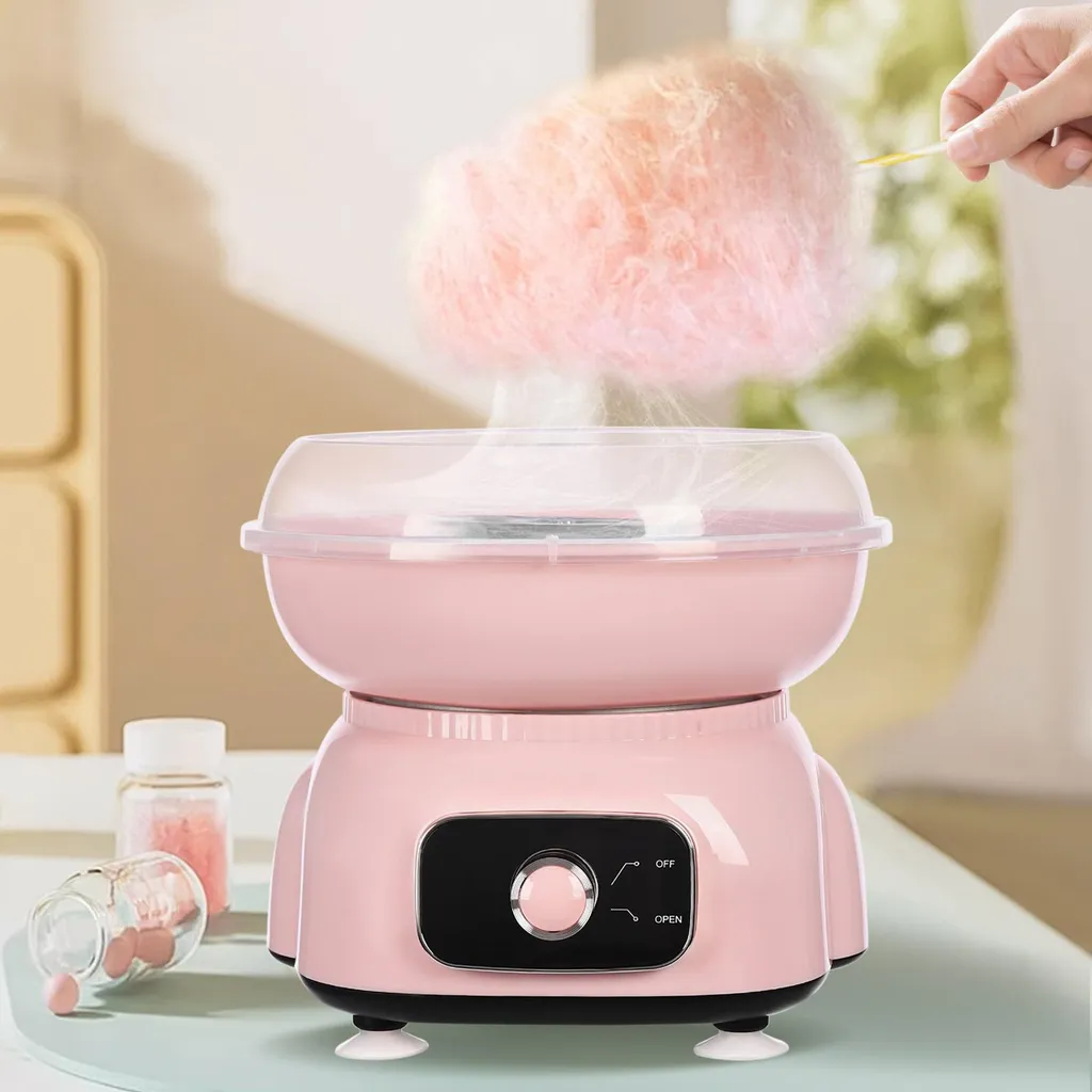 Machine à barbe à papa rose silencieuse 450W pour fêtes de famille - 2