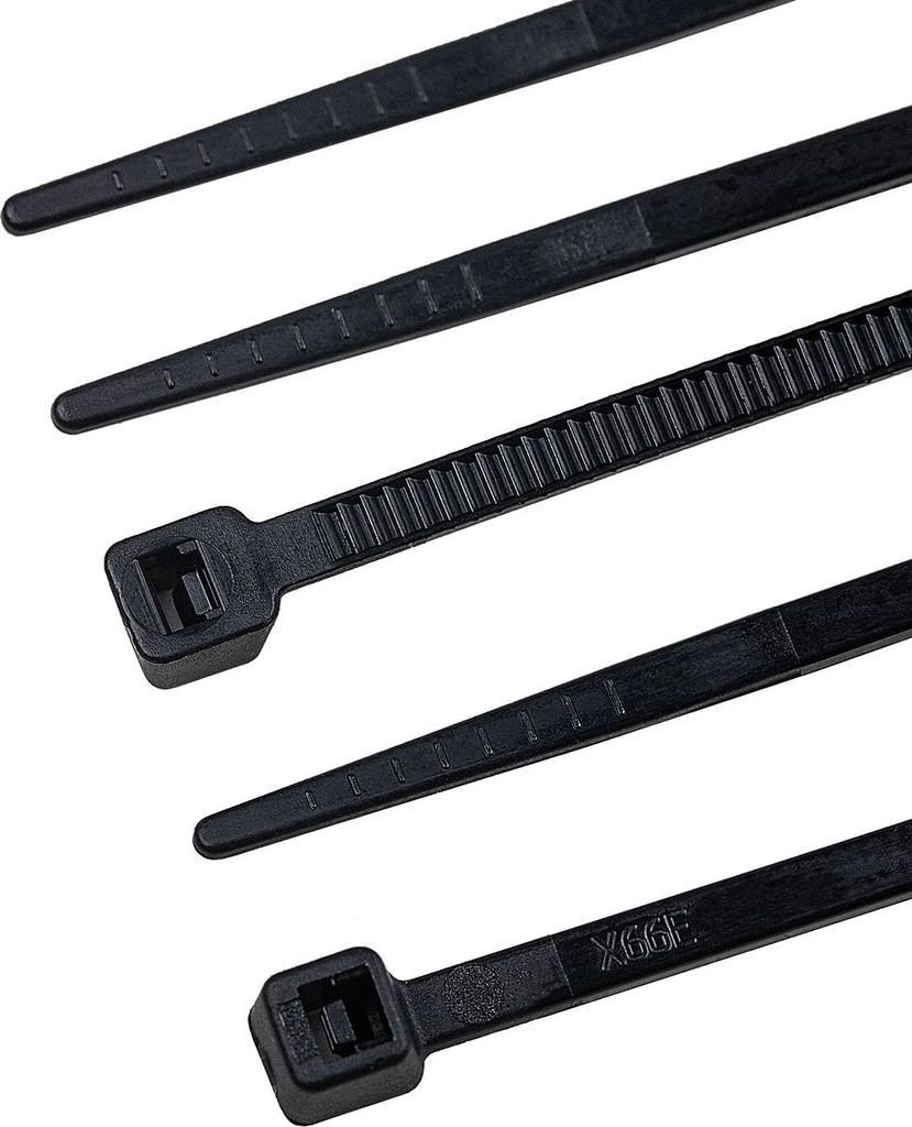 alca Kabelbinder 3,6*300mm 100 St. schwarz 18 kg Zugfestigkeit UV-beständig für Innen- und Außen Kabelbefestigung Nylon temperaturbeständig