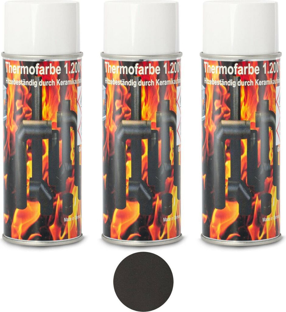 Ofenfarbe 1200 °C Spezial Ofenlack Thermofarbe Gussgrau Spray Kaminfarbe Ofen
