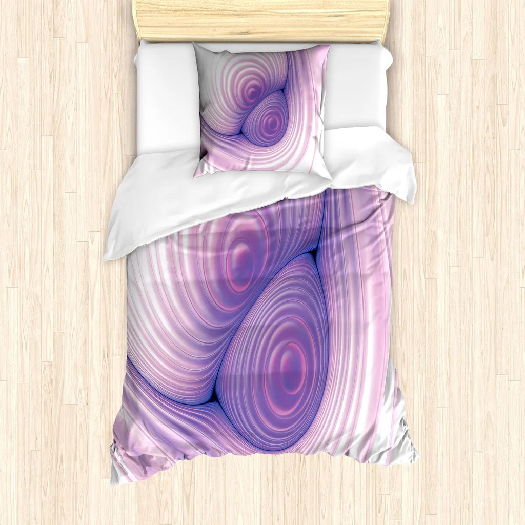 Copripiumino Artistico Frattale ABAKUHAUS | Design Moderno Blu Viola
