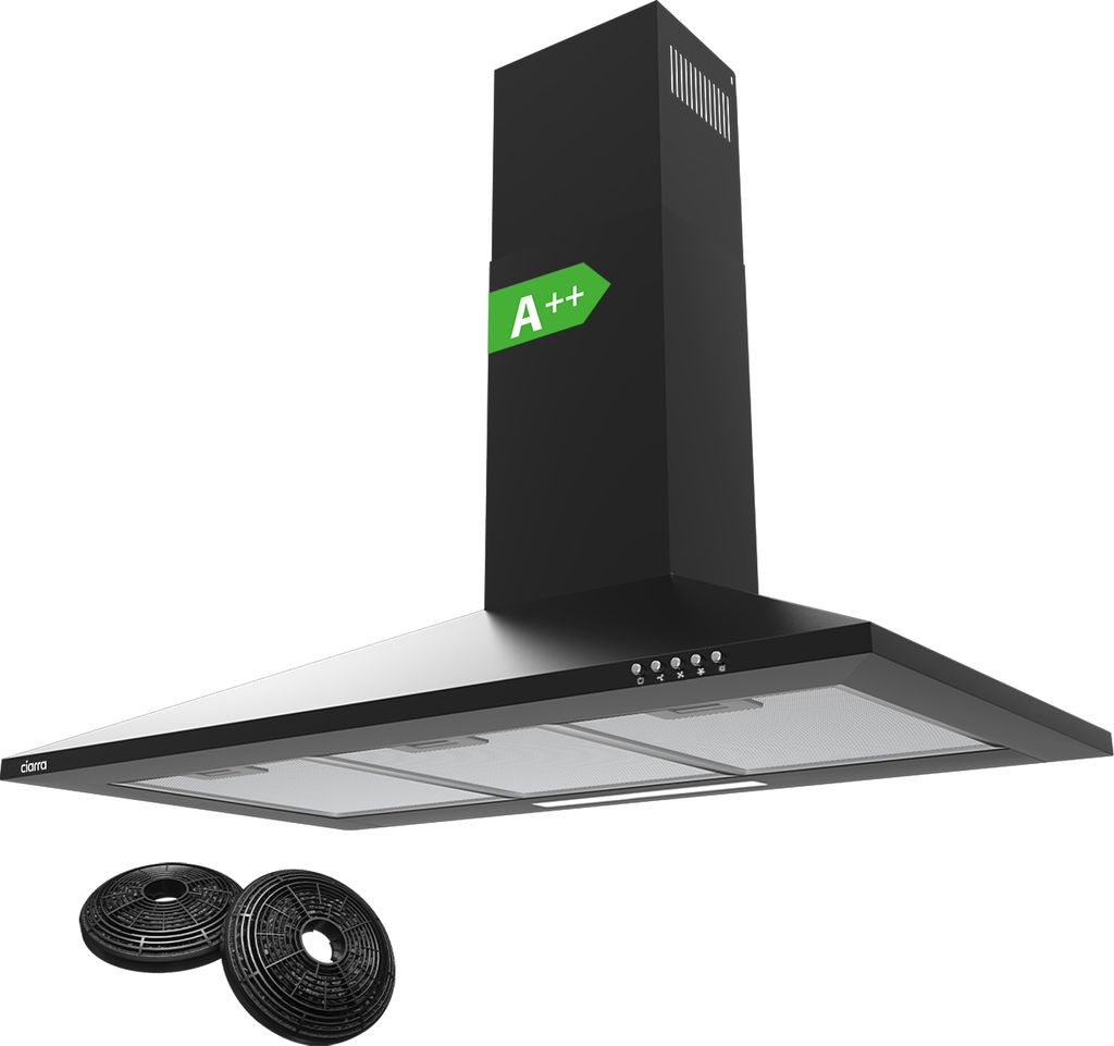 CIARRA A++ 370 m³/h Dunstabzugshaube 90 cm Wandhaube Produktbild 1
