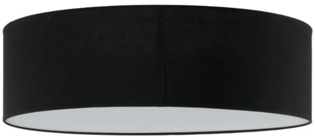 Plafonnier 3xE27 IGLO abat-jour tissu noir, éclairage 15x40 cm Lampex
