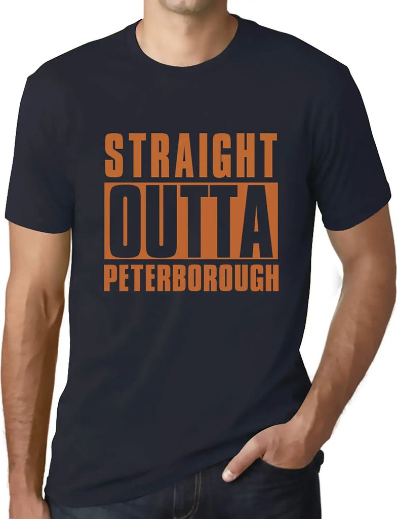 Herren Grafik T-Shirt Direkt aus Peterborough – Straight Outta Peterborough – Öko-Verantwortlich Vintage Jahrgang Kurzarm Lustige Druck Geburt...