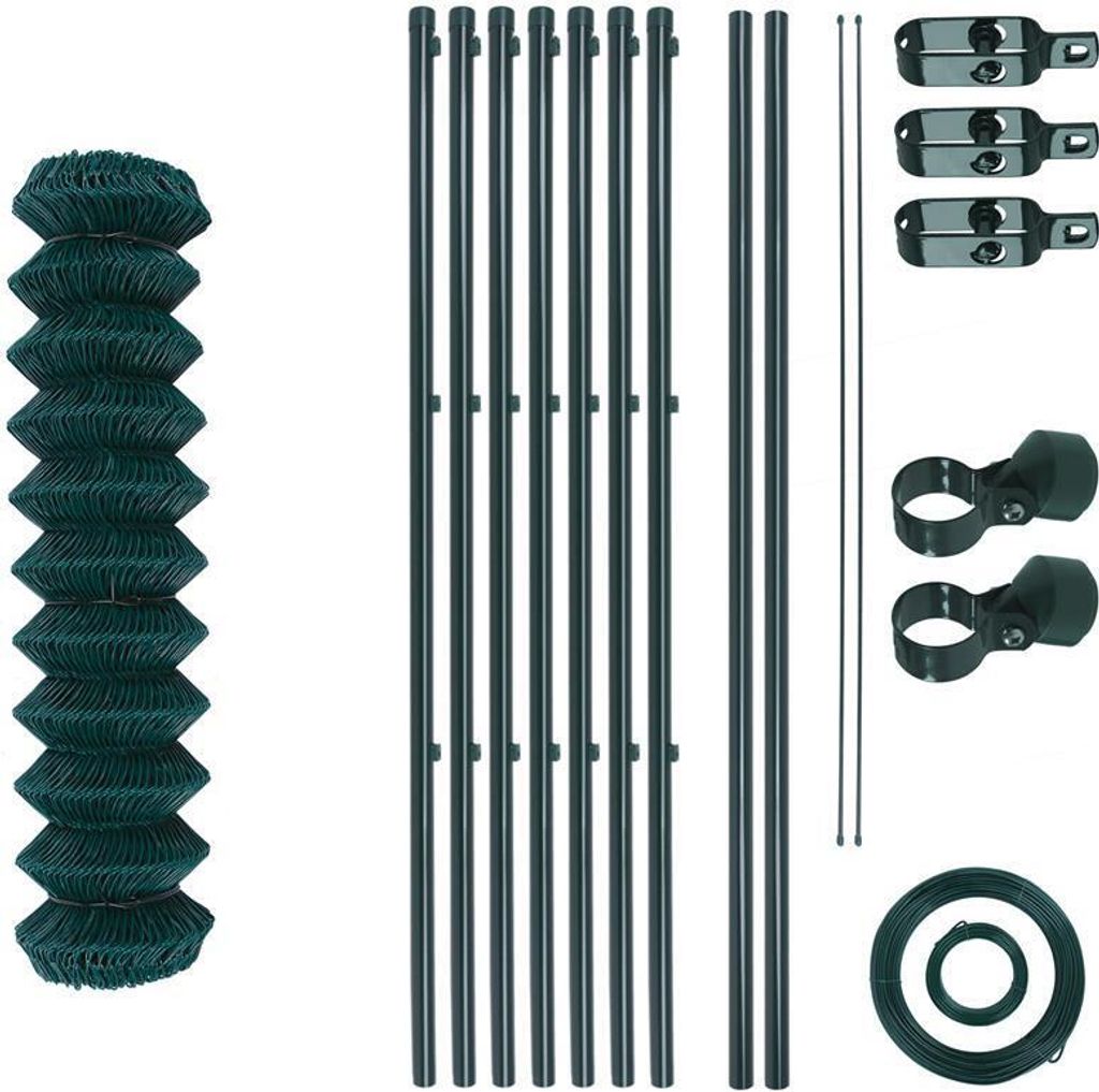 Maschendrahtzaun Set 1,5x15 m Komplettset Gartenzaunset Produktbild 