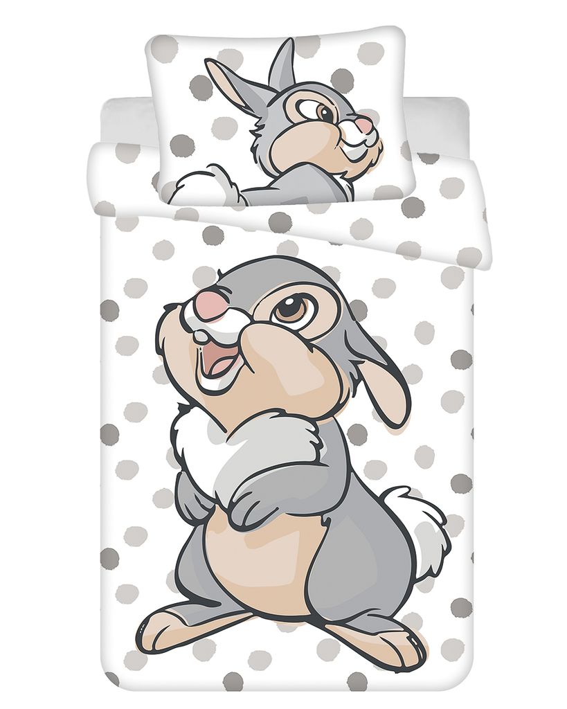 Jerry Fabrics Bavlněné povlečení 100x135 Králík bílá šedá Obrázek produktu