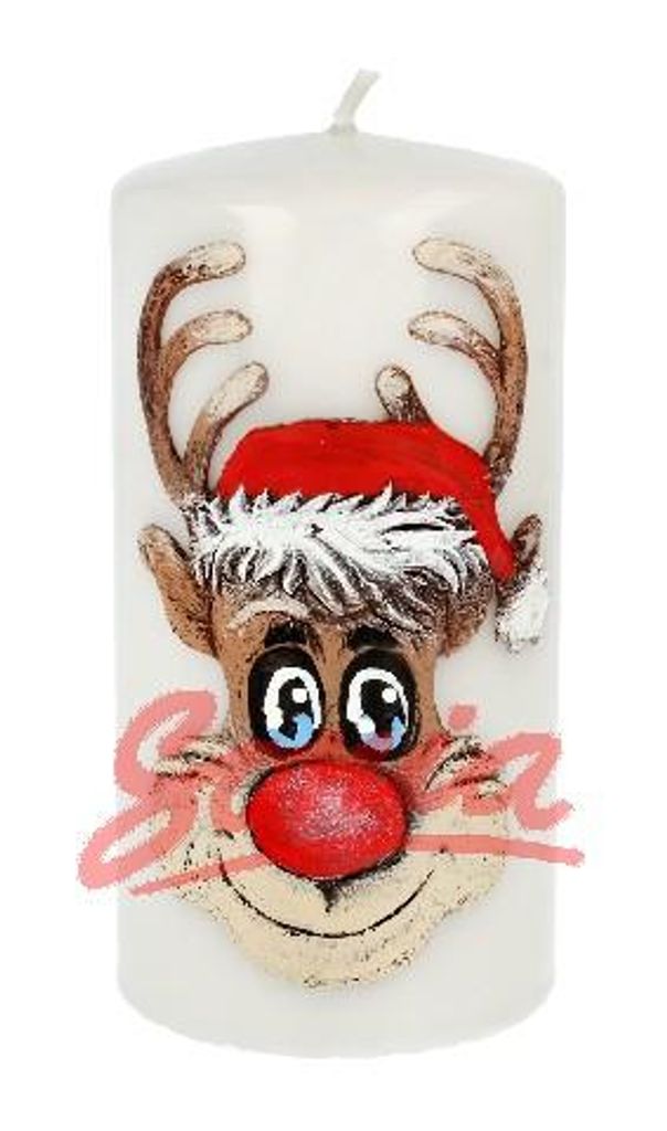 Artman Christmas Dekorative Kerze Rudolf Grau - Roller Durchschnitt 1 STÜCK