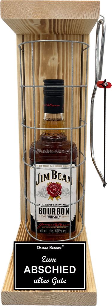 Jim Beam - Zum Abschied alles Gute - Eiserne Reserve Gitterkäfig Geschenk zum Abschied