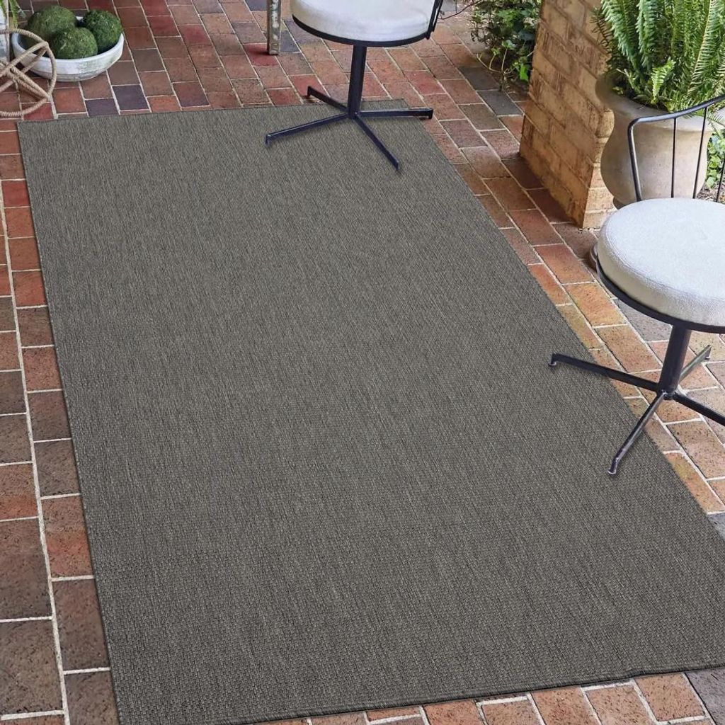 Klassisch-moderner Sisal Teppich In- & Outdoor in anthrazit Größe - 80 x 150 cm