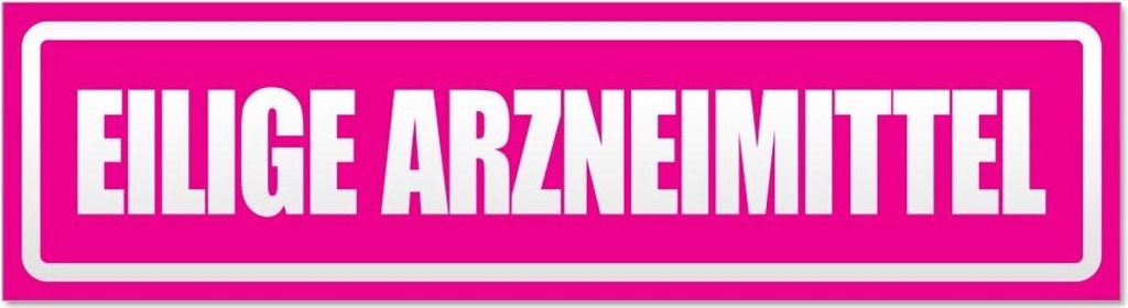 Kiwistar Eilige Arzneimittel invertiert Magnetschild Schild magnetisch - 60cm Pink - Magnetfolie für Auto PKW Kfz