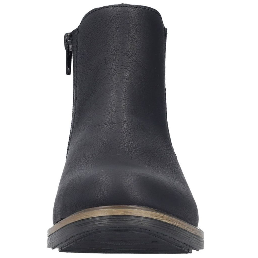 Rieker Damen Chelsea Boot elegante Stiefelette Stretch Blockabsatz 72254, Größe:42 EU, Farbe:Schwarz