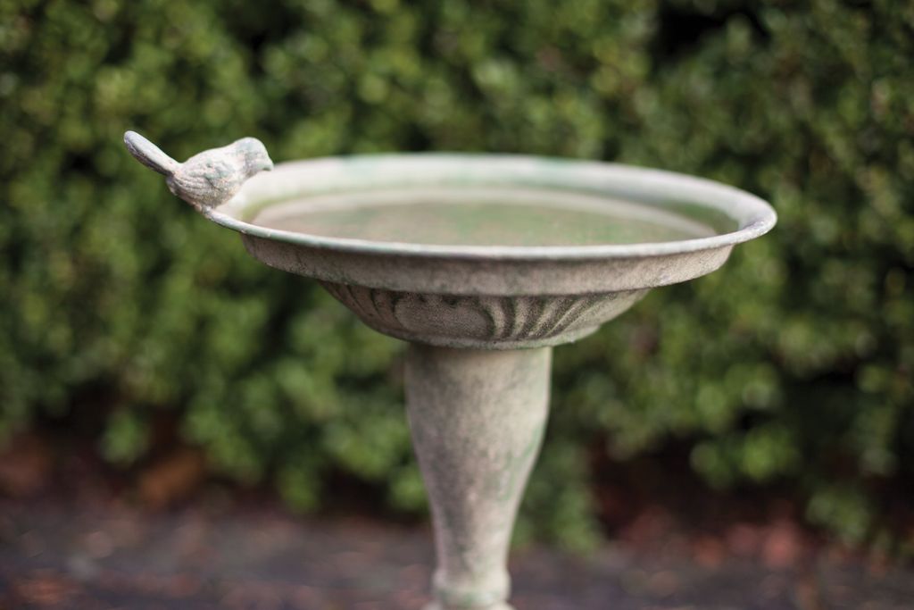 Esschert Design Aged Metal Grün Vogeltränke auf Fuß; AM80 Produktbild 3