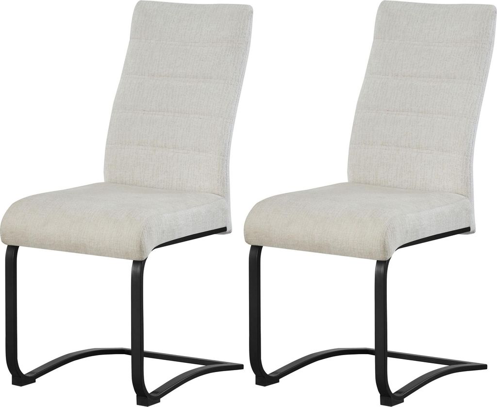 Schwinger-Stuhl 2er Set Leni Stühle in Anthrazit - gemütliches Design - B/H/T: 43x98x59 cm