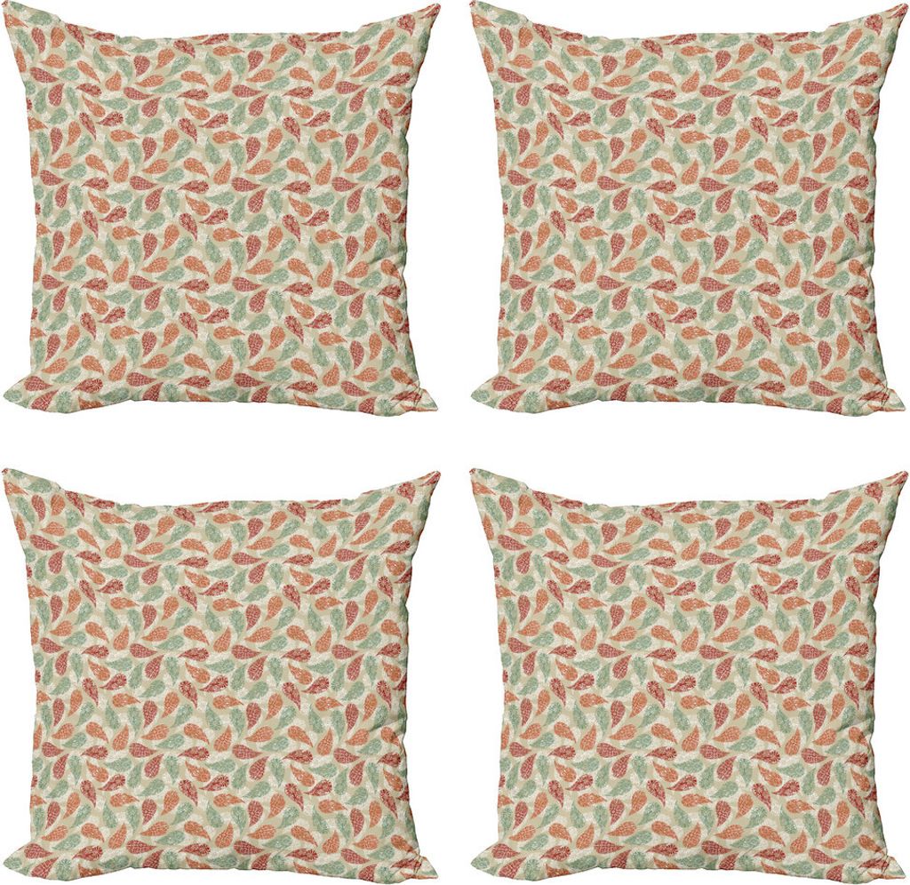 ABAKUHAUS Paisley Kissenbezug Set (4 Stück), Vintage persische Elemente, Moderner Doppelseitiger Digitaldruck, 50 cm x 50 cm, Mehrfarbig