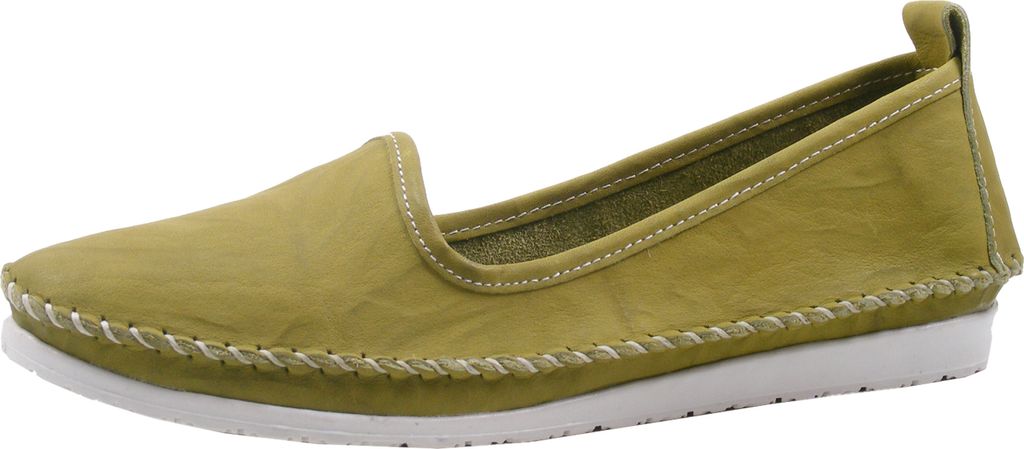 Andrea Conti Damen Mokassins Leder Ballerina casual bequem kombistark 0027449, Größe:40 EU, Farbe:Grün
