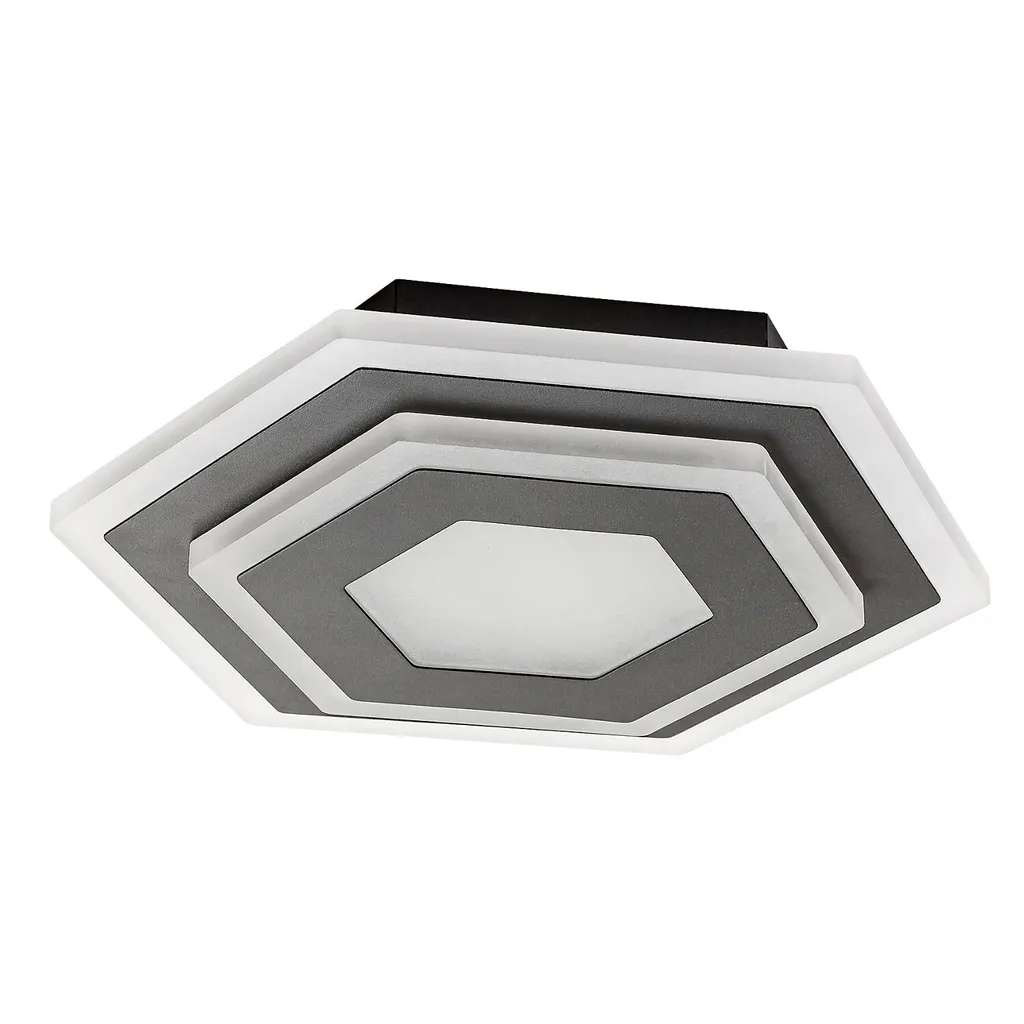 Éclairage de Plafond LED Hexagonal Noir Bitsi pour Salon et Chambre