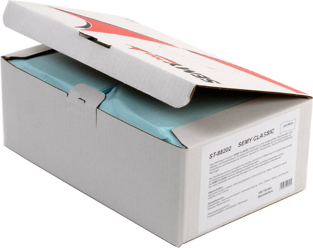 SemyTop Semy Plus Tuch in Spenderbox - 29 x 38 cm - türkis -1200 Putztücher