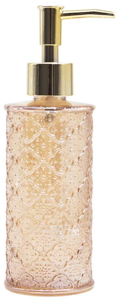 Distributeur de savon en verre robuste et rechargeable coloris doré chic