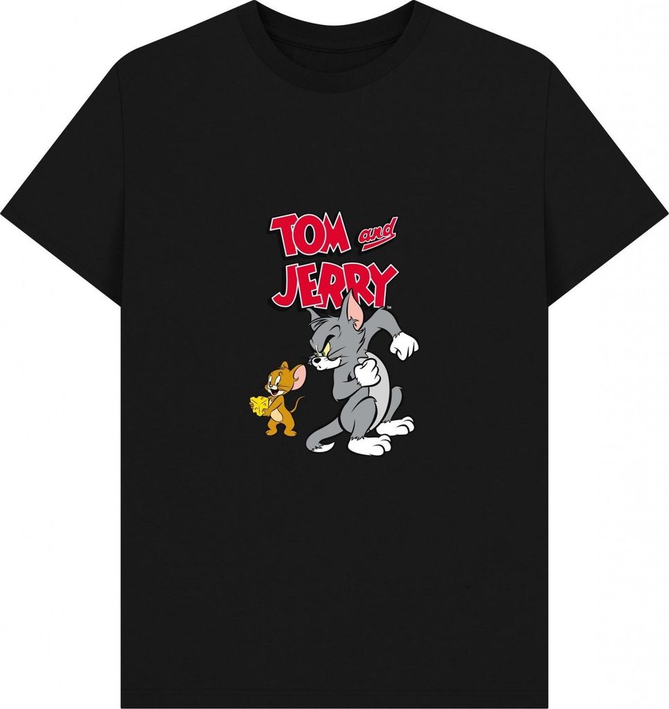 Tom and Jerry - T-Shirt für Herren/Damen Uni PN1497 (S) (Schwarz)