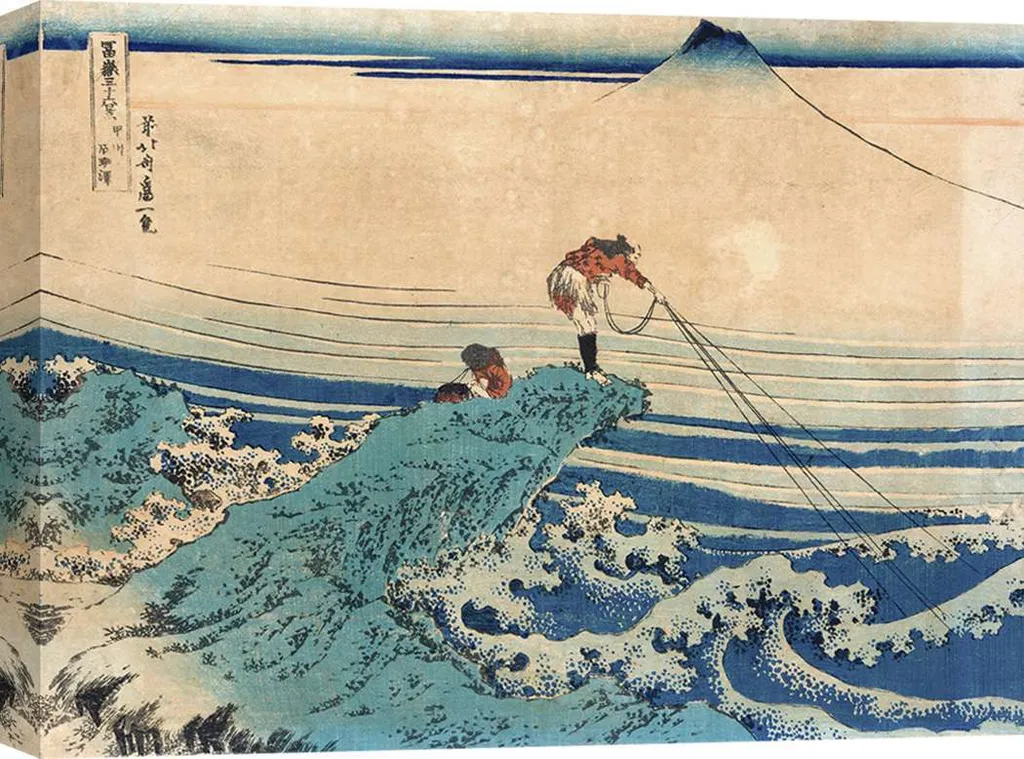 Tableau Zen pour Salon : Toile Japonaise Hokusai 80x60 cm Sérénité
