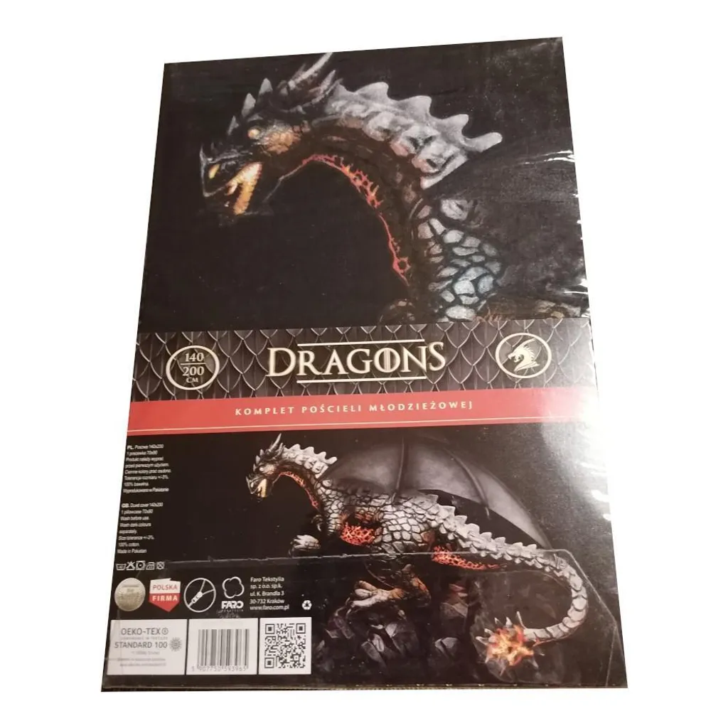 Faro Tekstylia Dragons 027 Biancheria da Letto 140x200 100% Cotone - 3