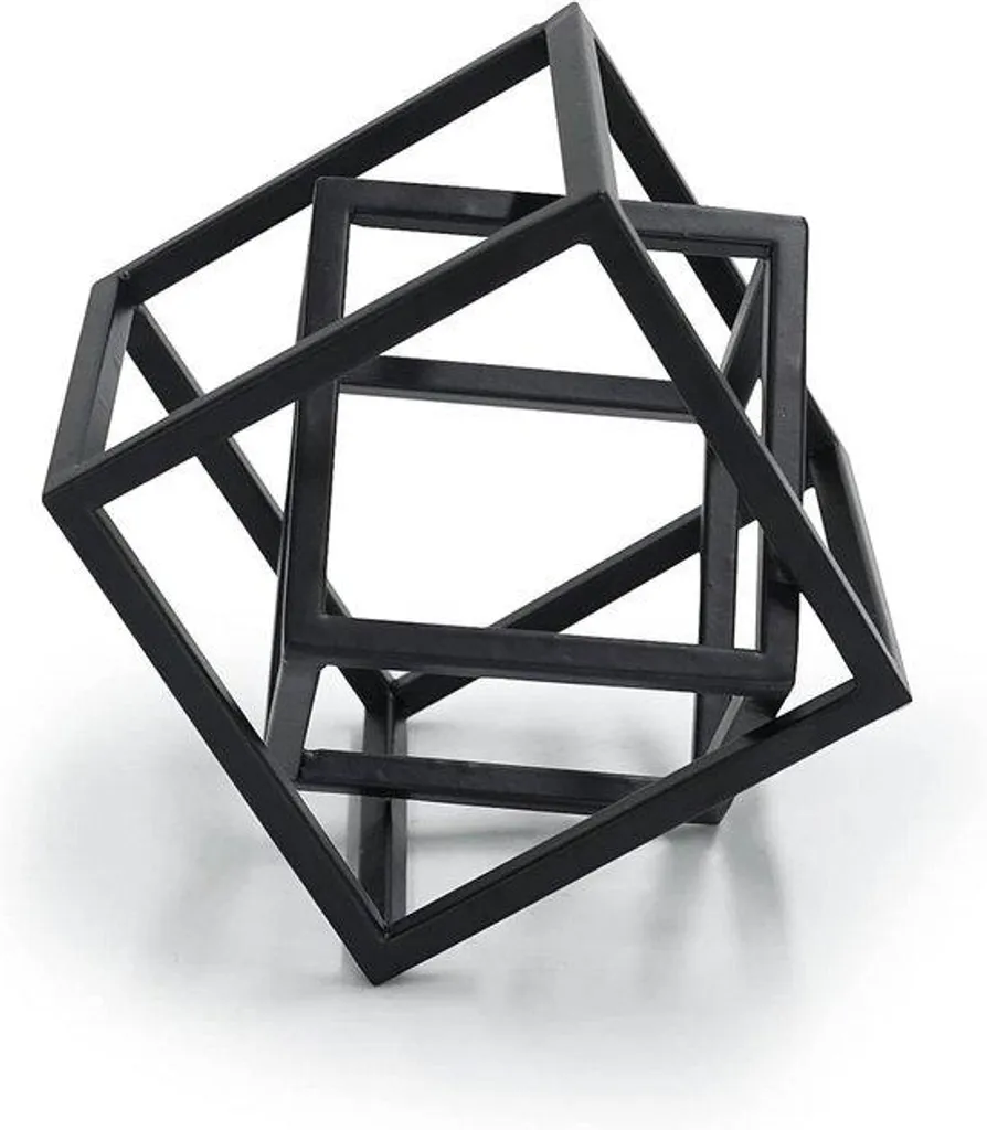 Objet de Décoration Design : Sculpture en Fer Noir Style Géométrique
