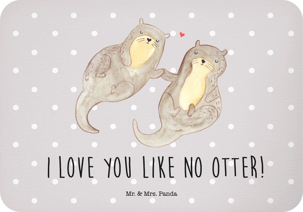 Mr. & Mrs. Panda magnet Otter Hände halten - Grau Pastell - Geschenk, Paar, whiteboardmagnet, Kühlschrankmagnet, haftmagnet, Romantisch, Seeotter...