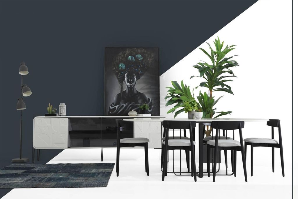 *Gruppe Esszimmer Esstisch Stühle Tisch Holz Set 5tlg Weiß Tische Neu