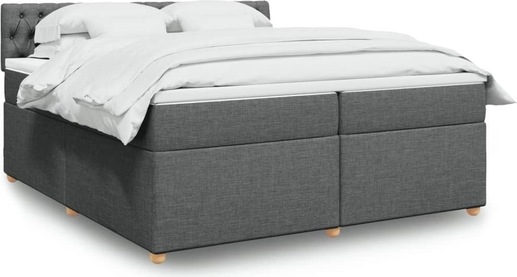 "2026 Promotion" Boxspringbett mit Matratze - Dunkelgrau - 200x200 cm - Stoff - Polsterbett CC14973