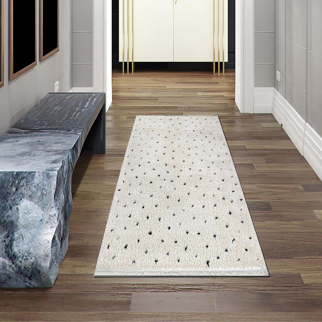 Moderner Teppich  Hochflor  mit Pünktchen-Design weich Produktbild 