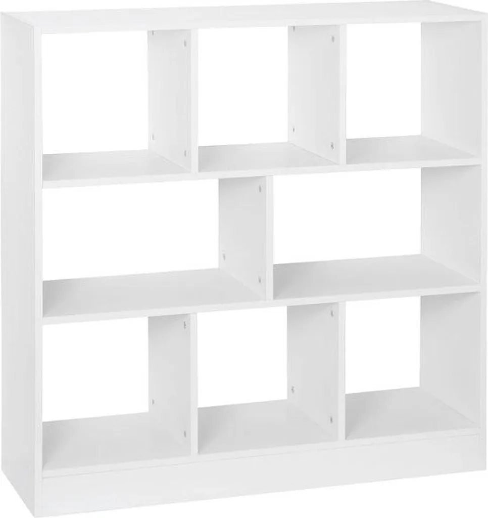 Meuble étagère blanc 8 compartiments modulables, design 97 cm de large