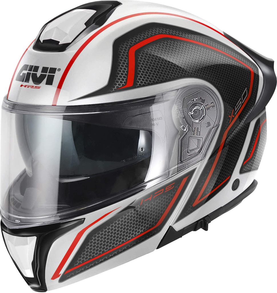 Modular Helm GIVI X50 Hologram Wei? Schwarz Rot größe M