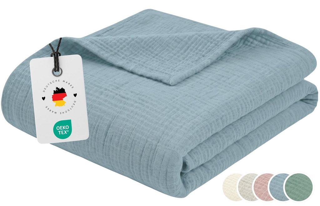 Musselin Decke 150x200 cm aus 100% Baumwolle, Leichte Produktbild 
