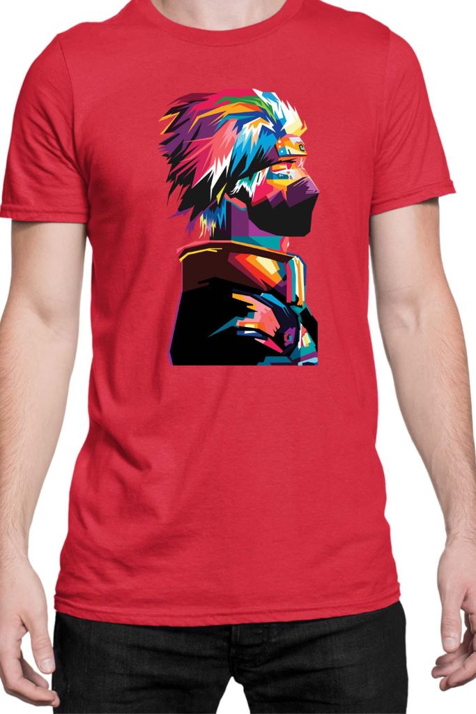 Herren T-Shirt Naruto Kakashi Hatake 06, Man XL / Rot