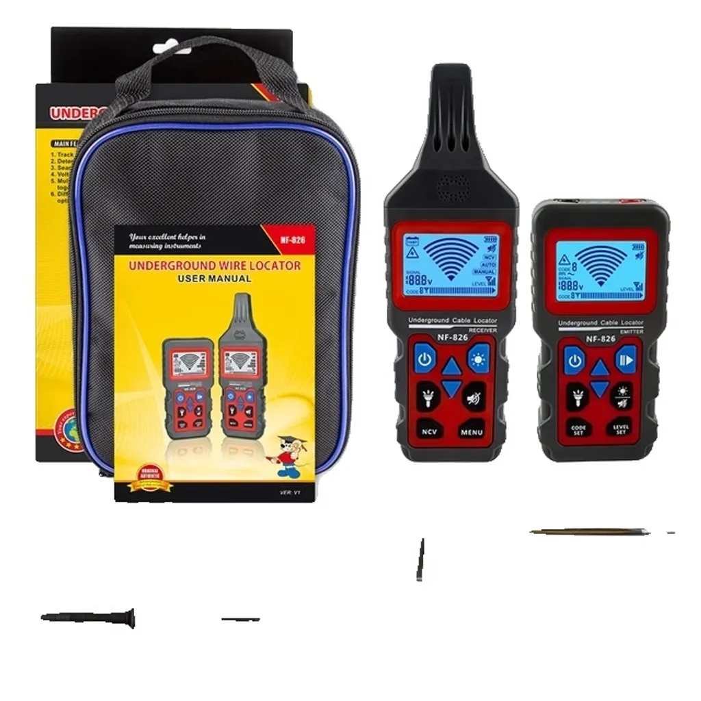 Détecteur de câble NF-826 haute précision avec écran LCD et valise