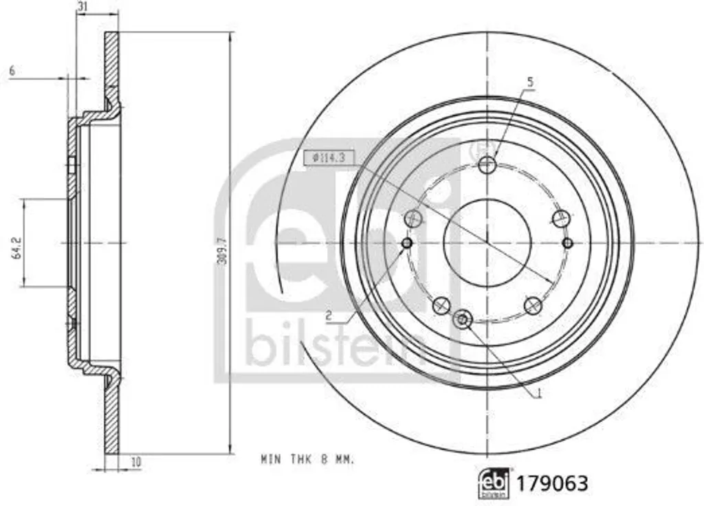 2x Disques de frein arrière FEBI 179063 pour HONDA CR-V V RW RT 37mm