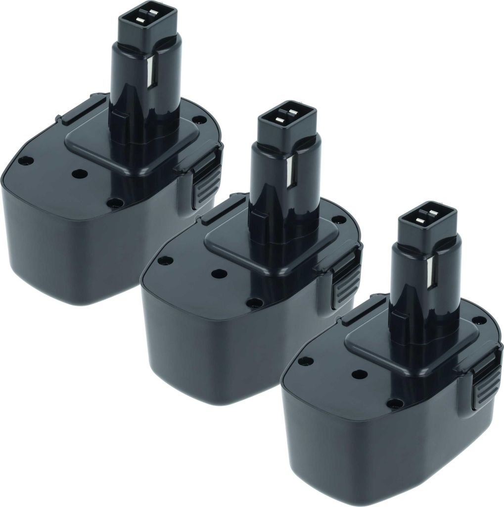 vhbw 3x Akku kompatibel mit Dewalt DC985KA, DW906, DC984VA, DC985VA, DC983SA, DC984KB, DW055K-2, DC984KA, DW054K-2 Werkzeug (1500 mAh, NiMH, 14,4 V)