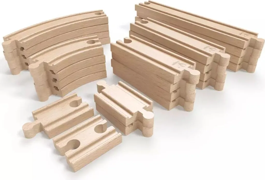 Hape Grand set d'extension de rails E3707 - Circuit de train en bois